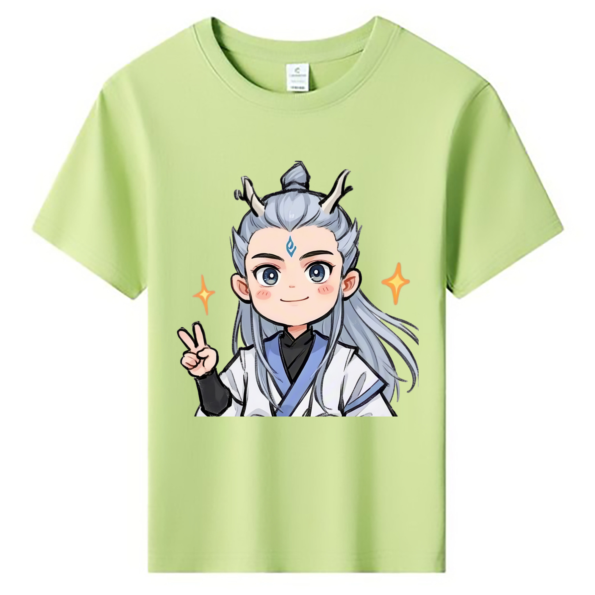 （画像用） Ne Zha 2 ナタ 魔童の大暴れ 綿100％キッズTシャツ（フロントプリント）
